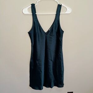 Emerald Green Satin Mini Dress